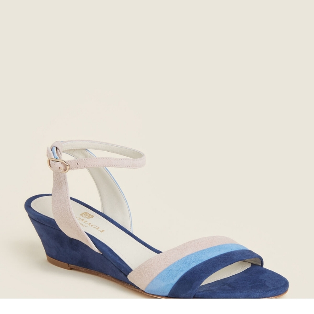BRUNO MAGLI BLUE CECI ANKLE STRAP SANDALS 8.5